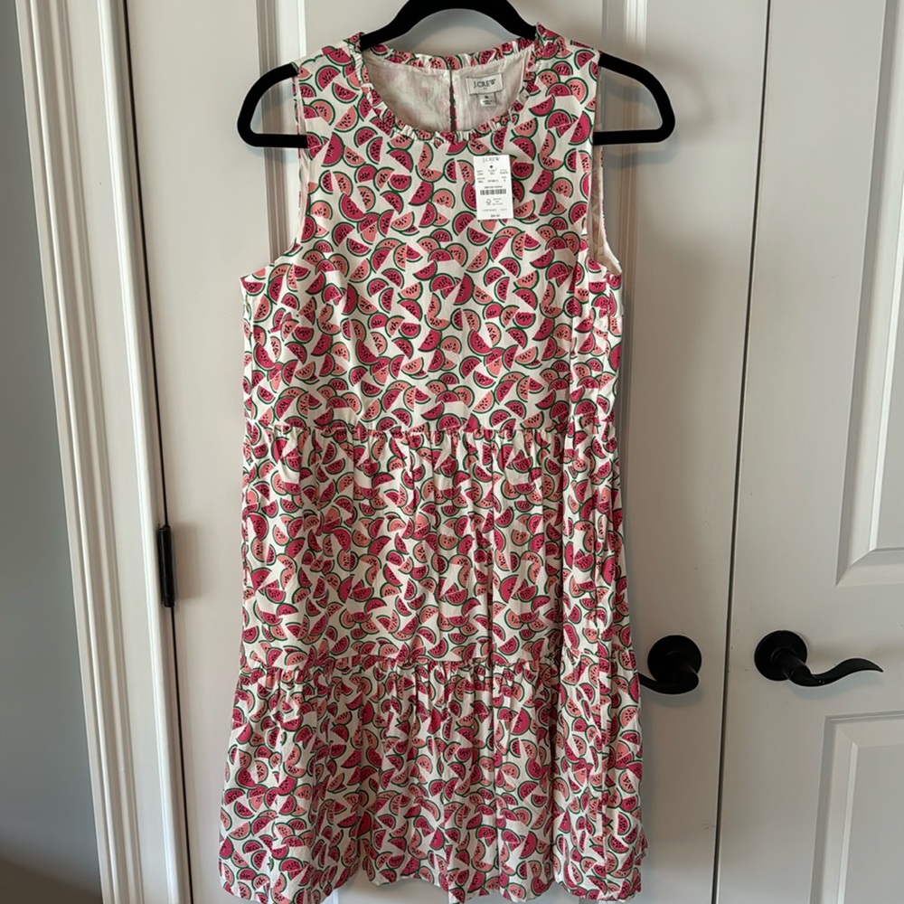 J crew factory dress with watermelon print, size 8